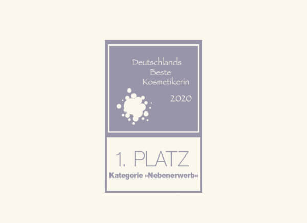 Logo Deutschlands Beste Kosmetikerin 2020, 1. Platz Kategorie Nebenerwerb