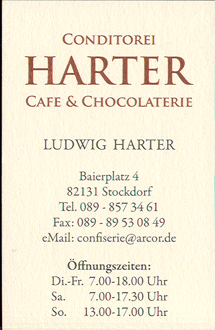 Bäckerei Konditorei Cafe Ludwig Harter, Stockdorf, Baierplatz 4