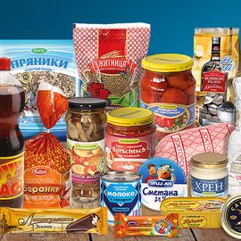 Russische Spezialitäten (Lebensmittel, Produkte)