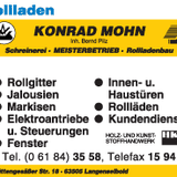 Schreinerei und Rollläden Konrad Mohn Inh. Bernd Pilz in Langenselbold