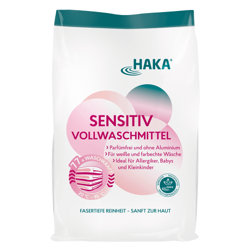 Waschmittel *sensitiv* ist ideal für Allergiker, Babys und Kleinkinder. 