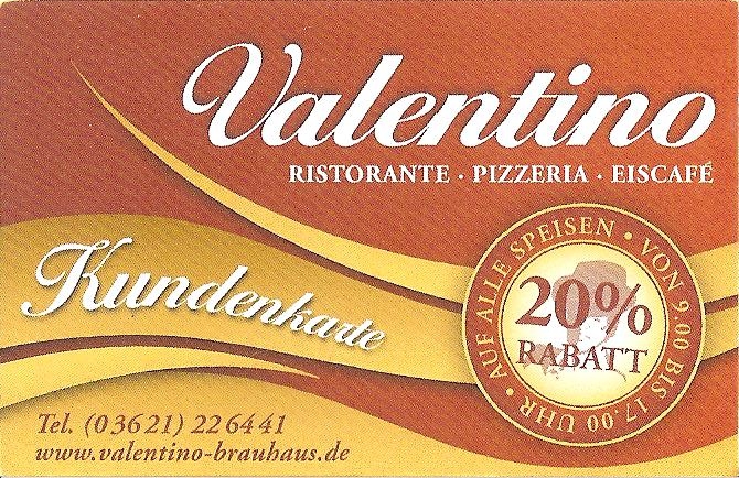 Kundenkarte Valentino - Vorn