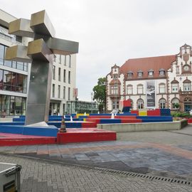 Brunnen-Landschaft vor dem Kunstmuseum im Hintergrund