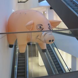 Riesenschwein im Treppenhaus