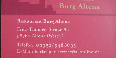 Burg Altena Restaurant Kastell in Altena in Westfalen