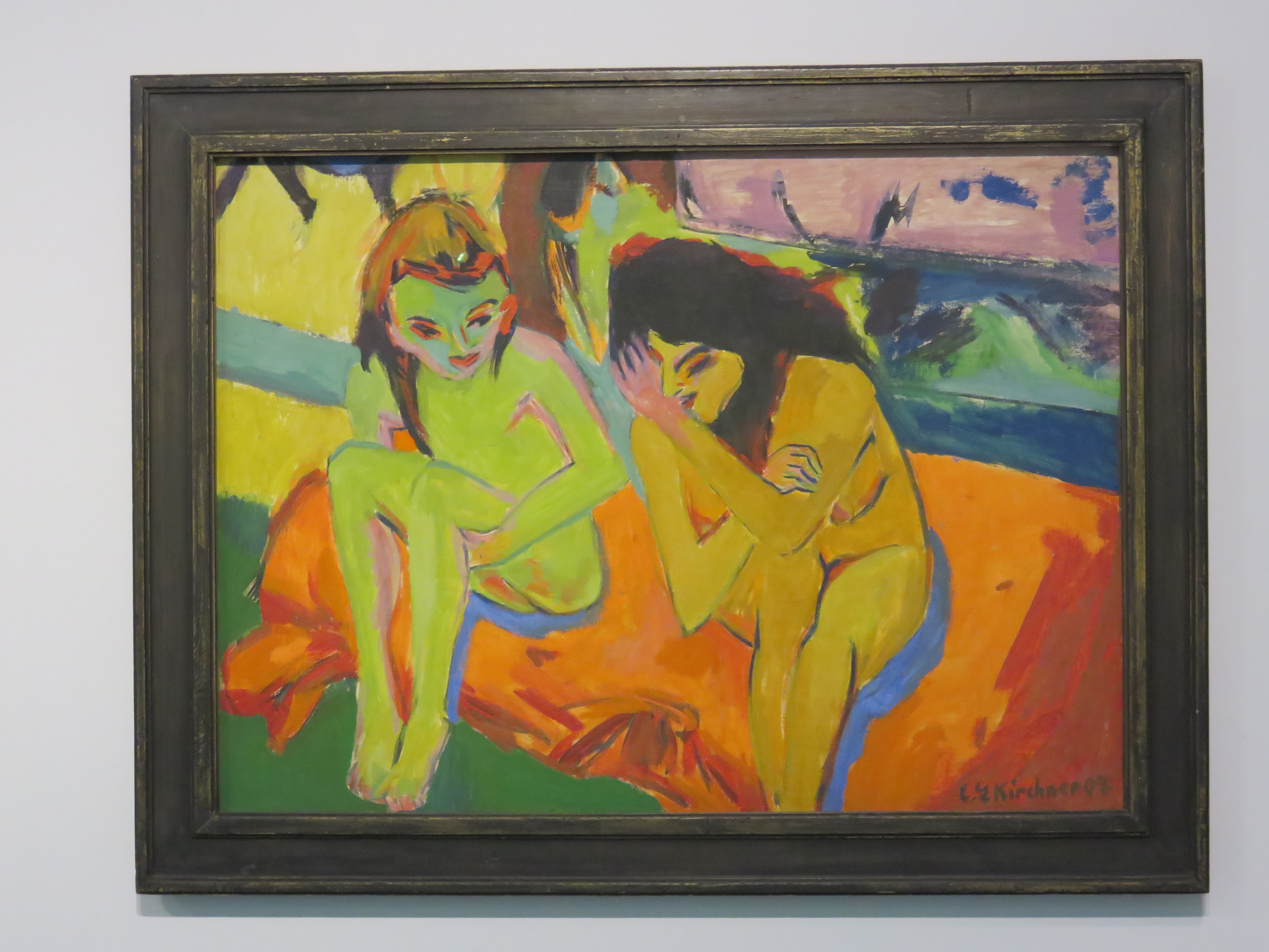 Ernst Ludwig Kirchner  'Zwei nackte Mädchen unterhalten sich'