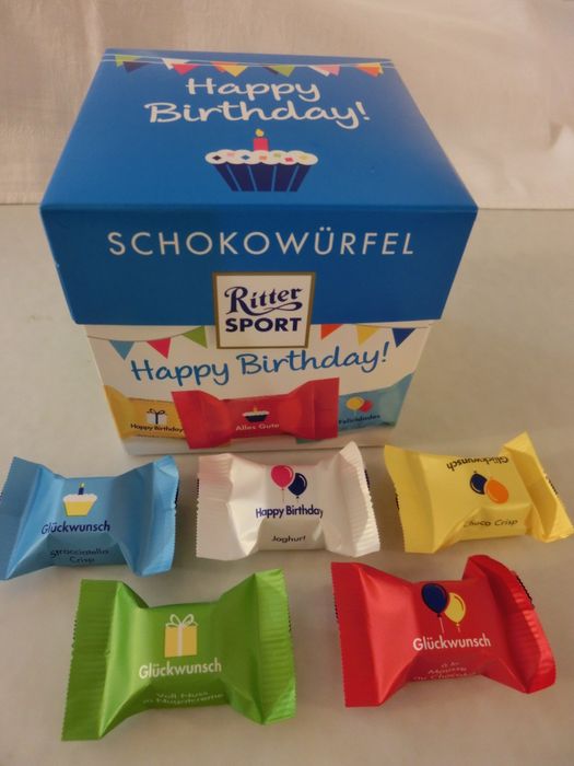 der Würfel enthält 22 kleine Schoko-Stückchen