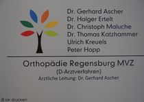 Bild zu Orthopädie Regensburg MVZ GmbH, Ascher Dr.Gerhard (Ärztl.Leiter) / Ertelt Dr.Holger / Maluche Dr.Christoph / Katzhammer Dr.Thomas / Kreuels Ulrich / Hopp Peter