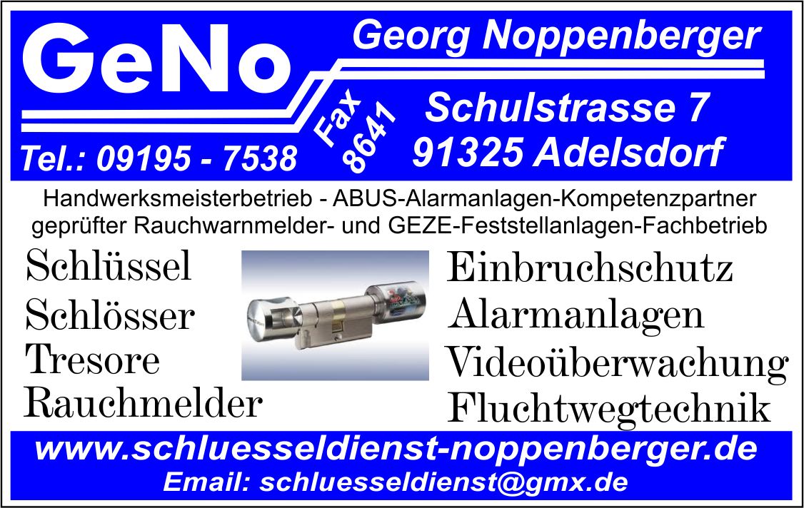 Produkte und Tätigkeiten der Firma Schlüsseldienst Noppenberger aus Adelsdorf