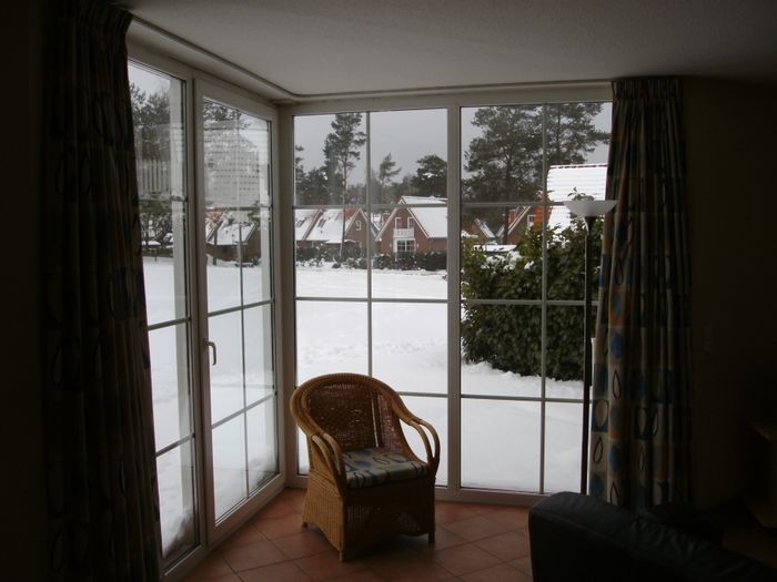 Blick aus unserem Wohnzimmer im Ferienhaus.