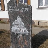 Gedenkstein »Elbehochwasser 2013« in Fischbeck (Elbe) in Wust-Fischbeck