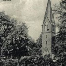 Dorfkirche Großziethen auf einer alten Postkarte (1. Hälfte 20. Jahrhundert)