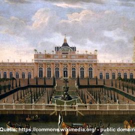 Schloss Monbijou um 1740 - Gem&auml;lde von Dismar Degen - Quelle commons.wikimedia.org - public domain