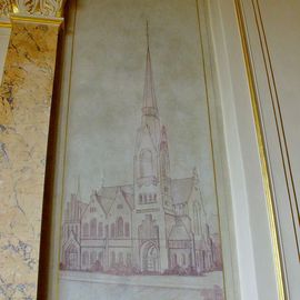 Rathaus Friedrichshagen - Wandbild der Christophorus-Kirche Friedrichshagen