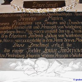 Epitaph f&uuml;r Prinzessin Henriette Marie v. W&uuml;rttemberg, geborene Prinzessin v. Brandenburg-Schwedt 