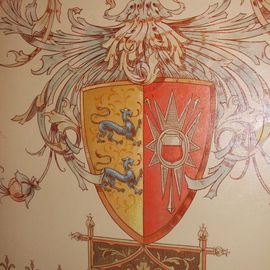 Altes Wappen von Schleswig-Holstein - Wandmalerei im Treppenhaus
