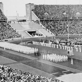 Einmarsch der deutschen Mannschaft bei der Olympiade 1936