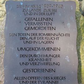 Gedenktafel für die Opfer des 2. Weltkriegs