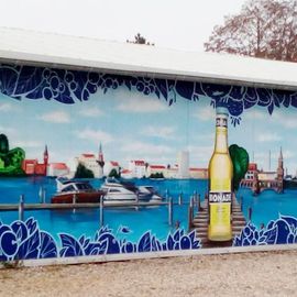 Wandbild am Yachthafen Köpenick