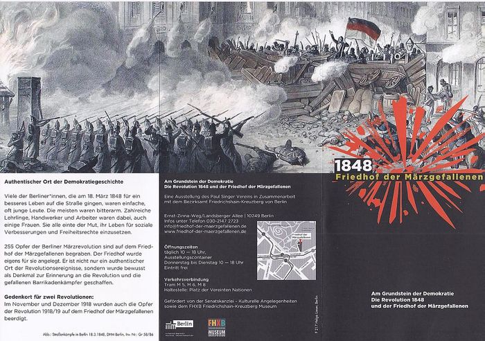 Barrikadenkampf 1848 in Berlin (vom Gedenkstätten-Flyer)