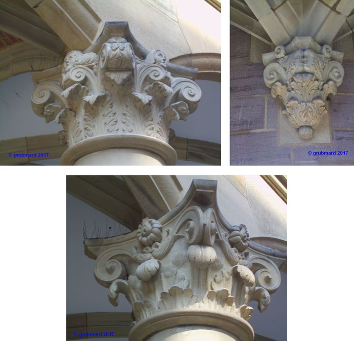 Säulenkapitelle im Arkadenhof des Alten Schlosses