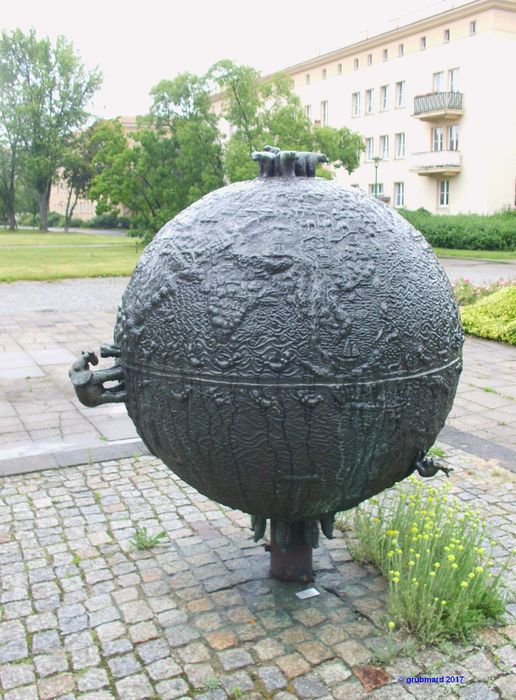 Bronze-Skulptur -Weltkugel-