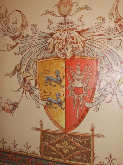 Altes Wappen von Schleswig-Holstein - Wandmalerei im Treppenhaus