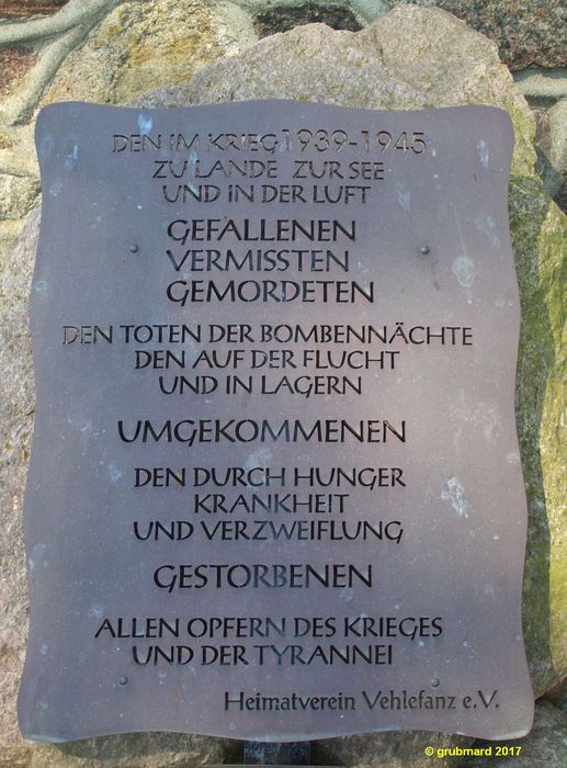 Gedenktafel für die Opfer des 2. Weltkriegs