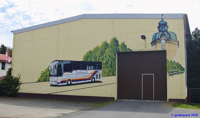Wandbild am Firmengebäude in Lieberose