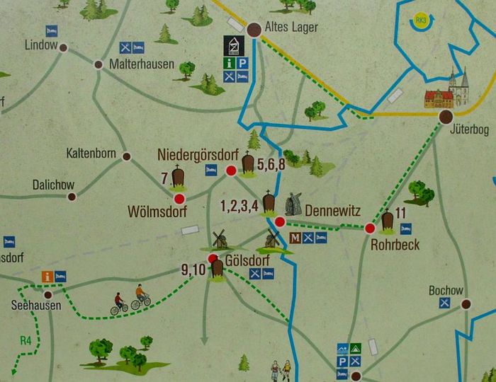 Plan des Dennewitzer Schlachtfeldes (von der Infotafel)