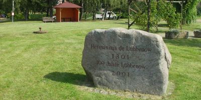 Gedenkstein »700 Jahre Lübbenow« in Lübbenow Gemeinde Uckerland