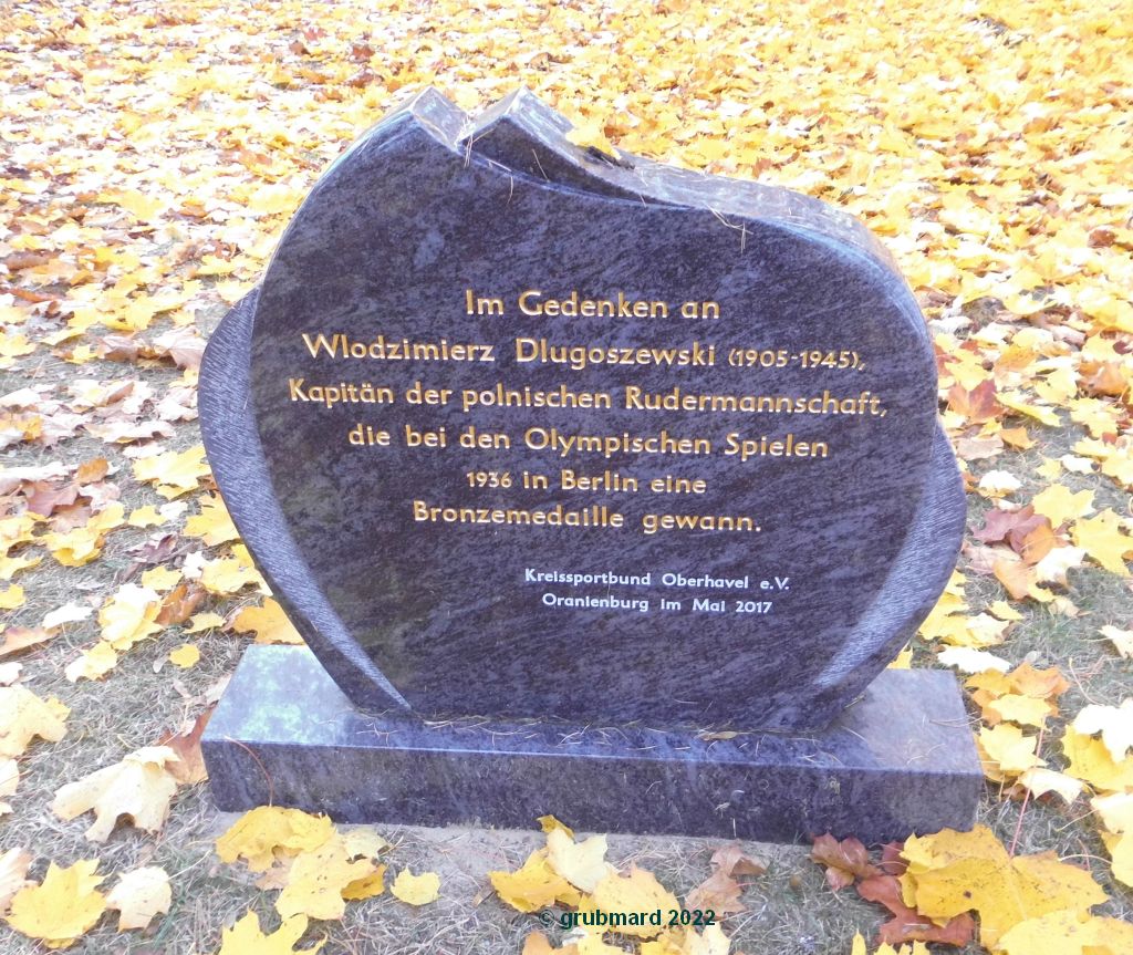 Gedenkstein für den polnischen Olympioniken W.  Dlugoszewski