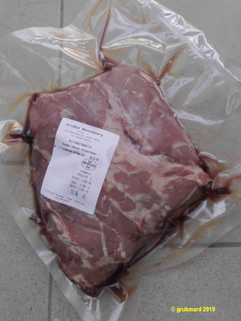 Wildschwein-Kamm ohne Knochen. 15€/kg