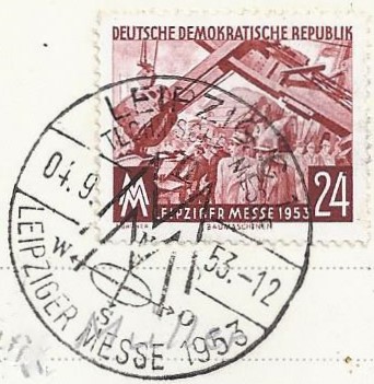 Philatelie: 24-Pfennige-Briefmarke der DDR zur Leipziger Messe 1953