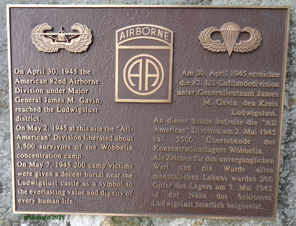 Gedenktafel für die 82. US-Luftlande-Division