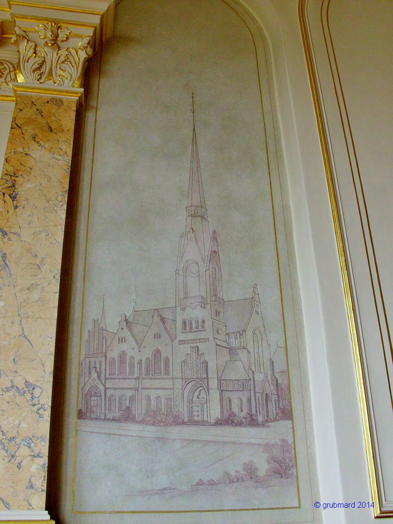 Rathaus Friedrichshagen - Wandbild der Christophorus-Kirche Friedrichshagen