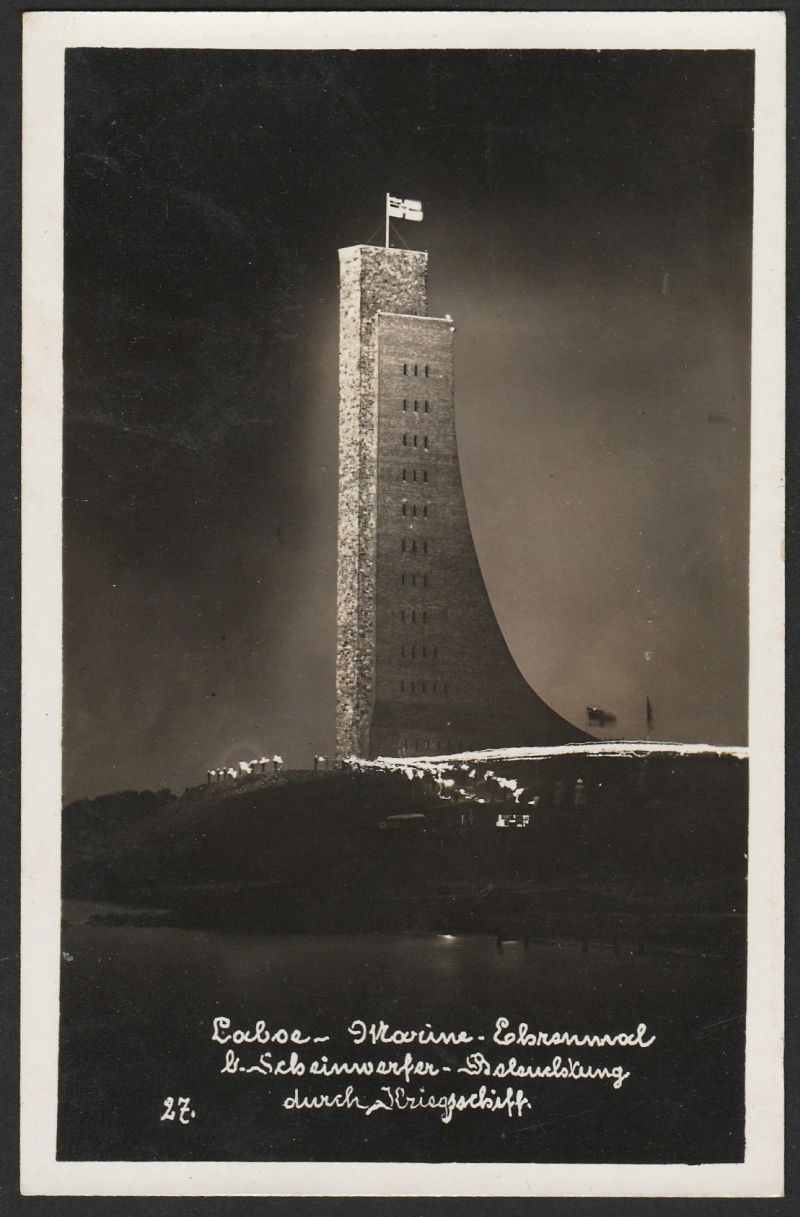 Marine-Ehrenmal Laboe auf einer Ansichtskarte aus den 1930er Jahren