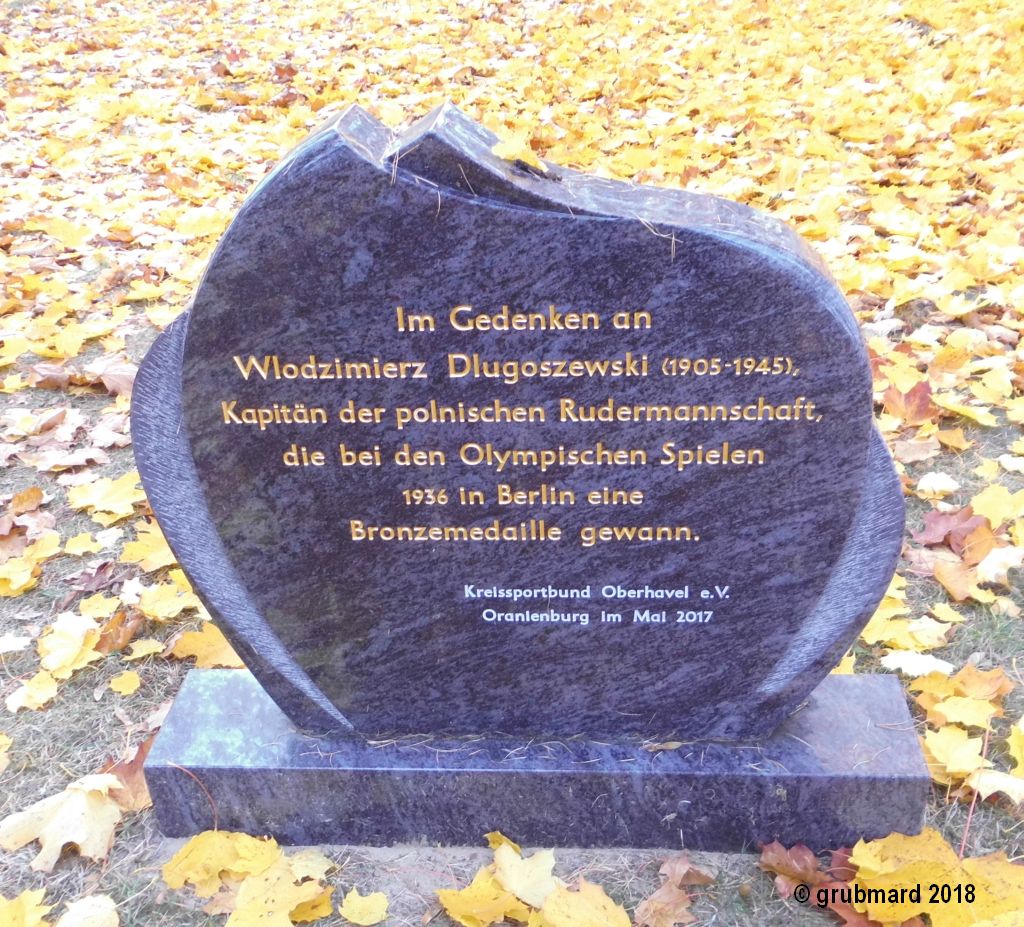 Gedenkstein für Wlodzimierz Dlugoszewsk - Kapitän der polnischen Ruder-Olympiamannschaft 1936