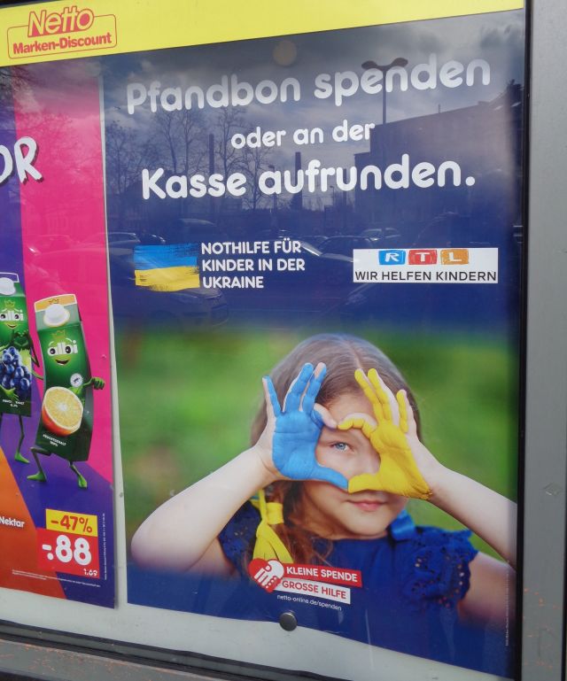 Gemeinsame Spendenaktion von Netto und RTL f&uuml;r ukrainische Kinder im M&auml;rz 2022