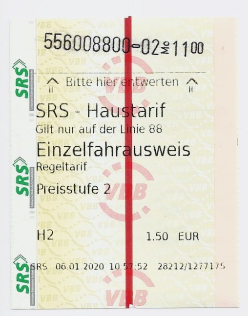 Fahrschein für 2 Gemeinden (01.2020)