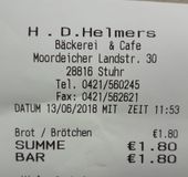 Nutzerbilder Helmers Hermann Dietrich Bäckerei u. Cafe