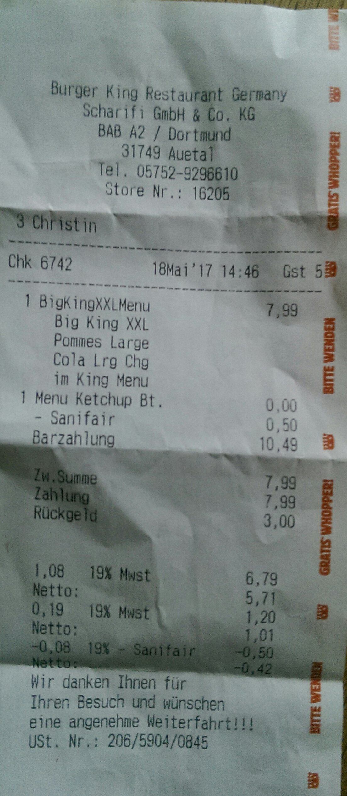 Bild 1 Burger King Restaurant Germany, Scharifi GmbH & Co. KG in Auetal
