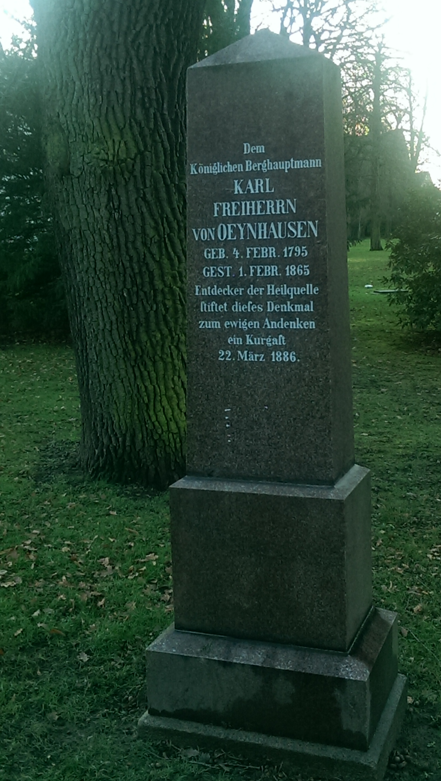 Gedenkstein Freiherrn von Oeynhausen