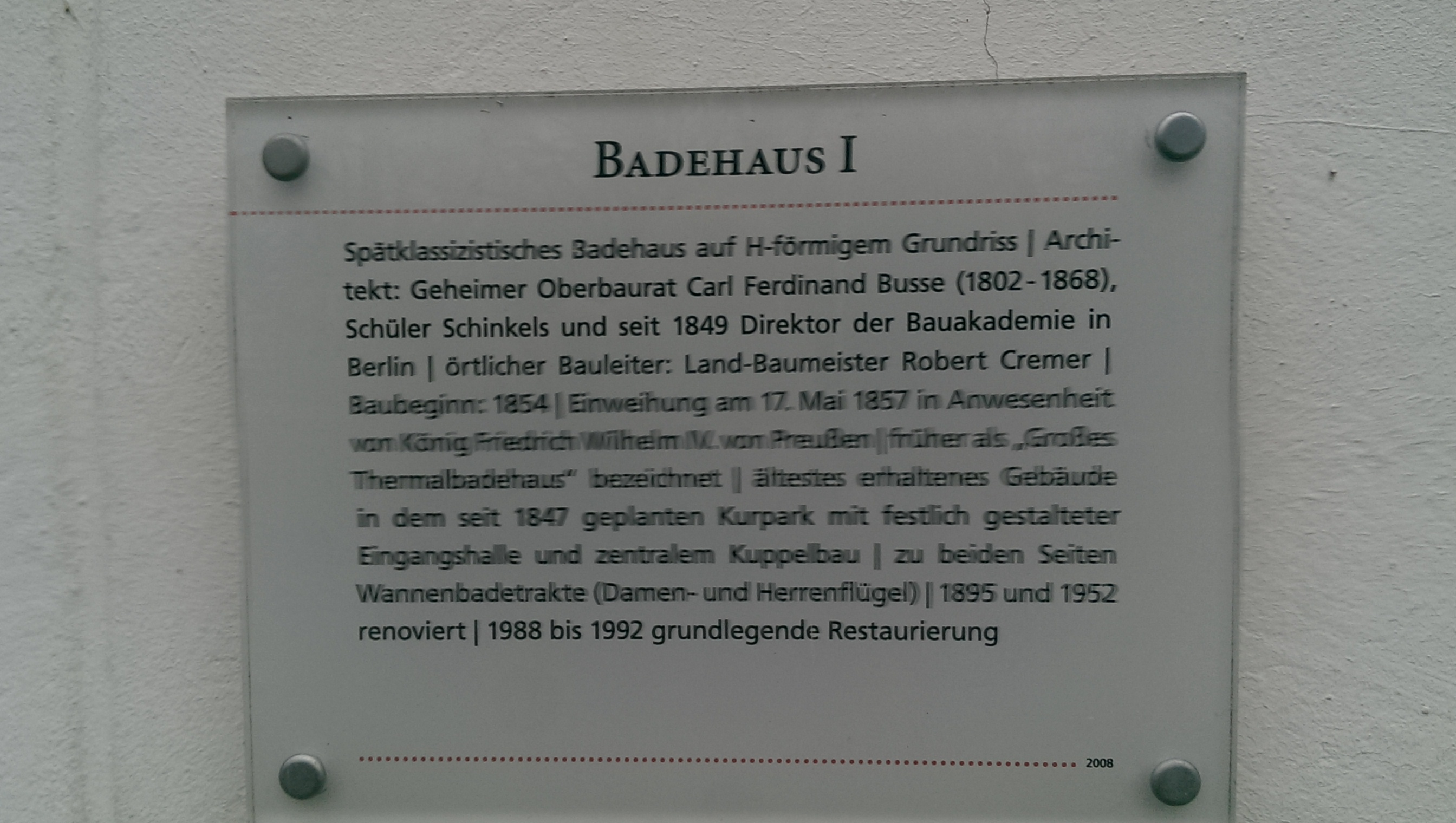 Erklärungstafel Badehaus eins