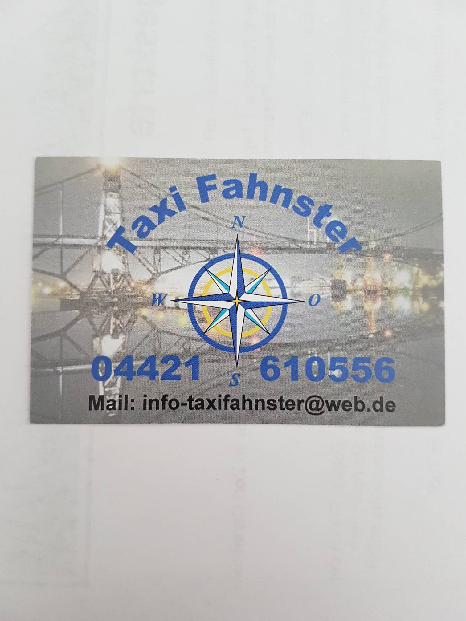 Taxi Fahnster
Sengwarder Str. 88
26388 Wilhelmshaven