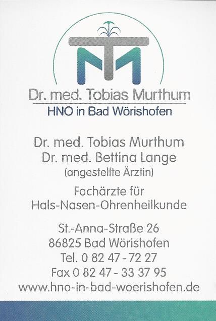 Visitenkarte D. Murthum - HNO-Arzt in Bad Wörishofen