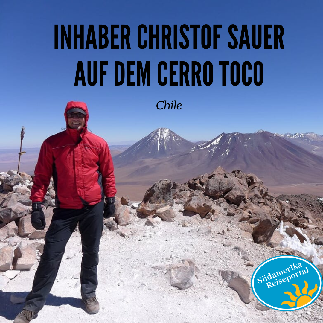 Inhaber Christof Sauer auf dem Cerro Toco in Chile