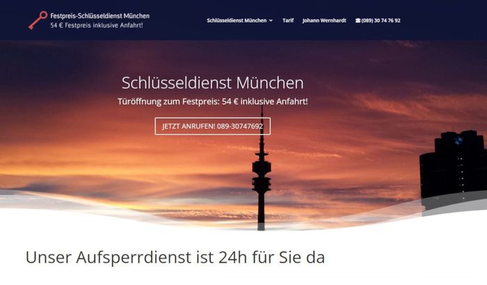 Screenshot Website festpreis-schluesseldienst-muenchen.de