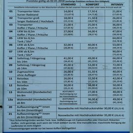  RK TRUCK WASH
Preisliste und Öfnungszeiten