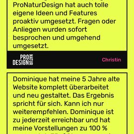 Pro Natur Design / Dominique Grabmann -Webdesign & Social-Media-Marketing in Prien am Chiemsee